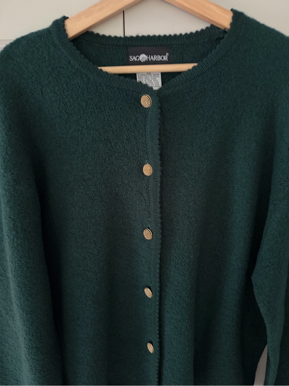 VTG 100% Wool Lady Jacket - Emerald Green, Gold Buttons - Picture 10 of 10